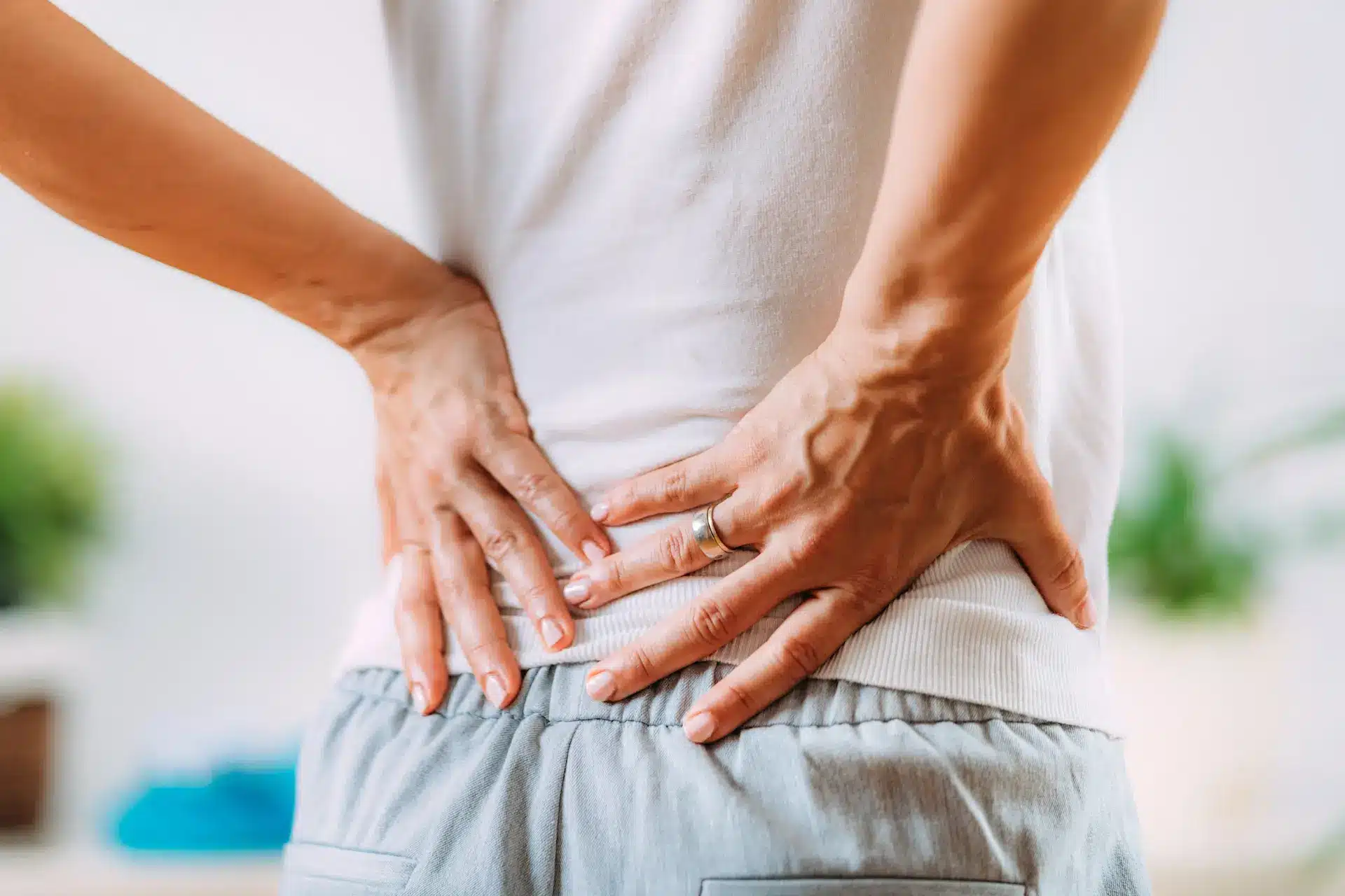 Adult with lower back pain requiring treatment Adult with lower back pain requiring treatment.